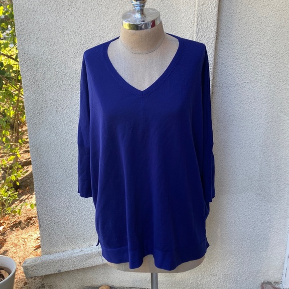 Eileen Fisher from Neiman’s gorgeous blue merino wool blend oversized sweater. - Picture 3 of 12